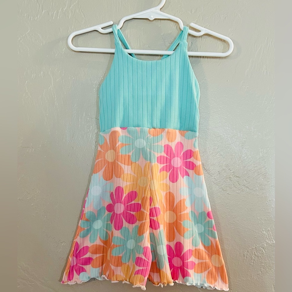 Floral Kids Short Romper - Multicolor